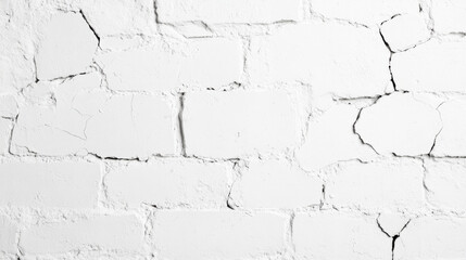 Fototapeta premium Cracked white brick wall showcasing age and character in urban setting