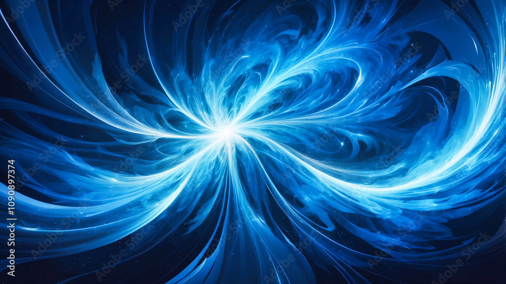 Wall mural blue abstract futuristic technology, cloud and data background
