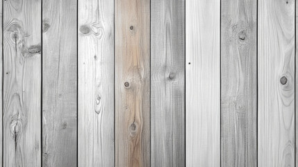 Fototapeta premium Wooden planks in varying shades of grey and natural wood grain pattern