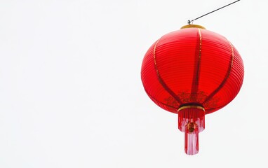 Obraz premium Chinese red lantern isolated on white background 