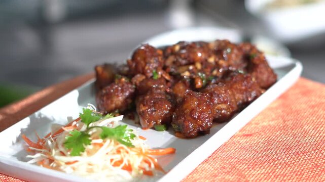 Chinese Manchuria bowl Indian style vegetarian Asian Restaurant cooking preparing chef stove kitchen