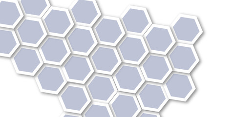 Abstract geometric technology 3d white and grey bright hexagon polygonal honeycomb luxury pattern vector background.