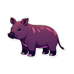 Fototapeta premium Cute Cartoon Pig Character With a Playful Expression in Vibrant Colors Isolated Background