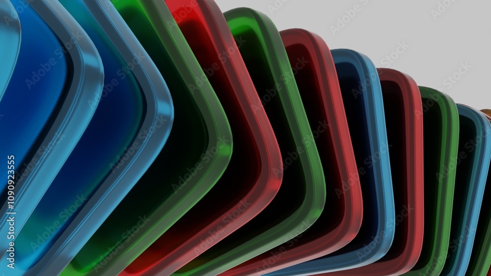 Poster Abstract Colorful Glass Forms with Black Accent in Dynamic Composition