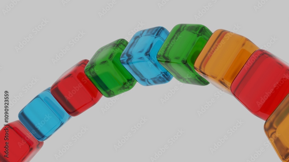 Aufkleber Abstract Colorful Glass Forms with Black Accent in Dynamic Composition