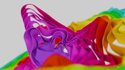 Fototapeta premium Vibrant Abstract Curved Ribbons in Rainbow Colors