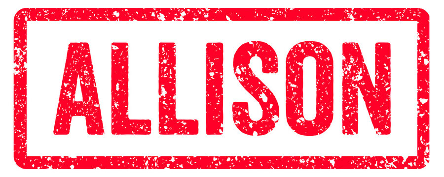 Allison Stamp Transparent Seal, Red Grunge Allison Word Rubber Stamp Seal USA City Name Typography Signboard Text Effect