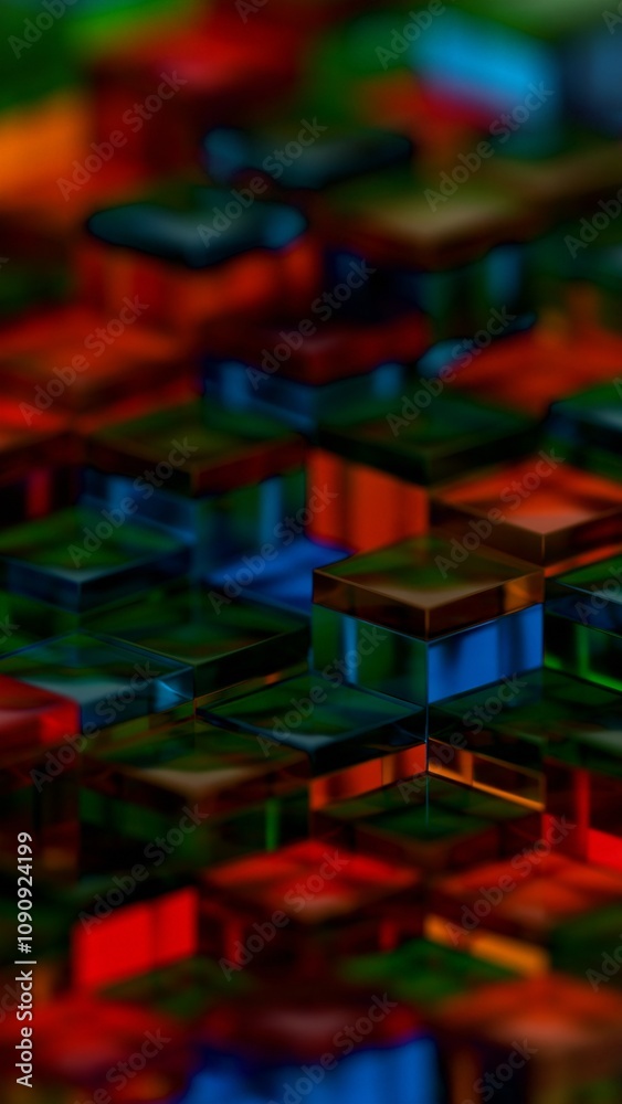 Aufkleber colorful transparent blocks in abstract composition