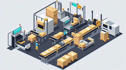 Obraz premium Implementing machine learning algorithms with IoT-connected devices to optimize production line workflow and efficiencyImplementing machine learning algorithms with IoT-connected devices to optimize p
