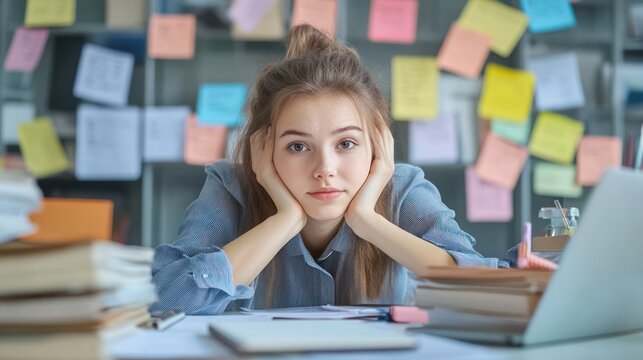 Teen managing a part-time job, balancing studies and responsibilities in a lively workplace.
