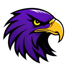 Fototapeta premium Purple Eagle Head Sticker Illustration PNG
