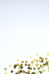 Beautiful golden stars on a white background