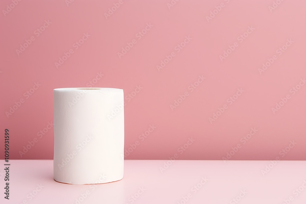 Poster minimalist style in a soft pink setting with clean lines and subtle elegance. generative ai