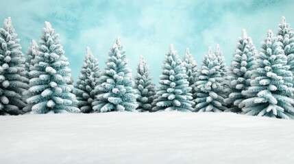 Fototapeta premium Snow-covered trees in a winter landscape.