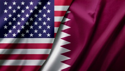 アメリカの国旗とカタールの国旗(America flag & Qatar flag.)
