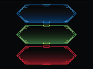 Hi-tech style colorful frame for video games
