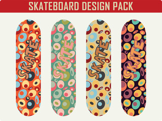 Abstract bubble pattern design vector skateboard design