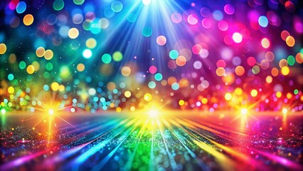Vibrant Disco Colorful Background with Bokeh Effect for Energetic Party Atmosphere, Perfect for Event Promotions and Dance Music Themes