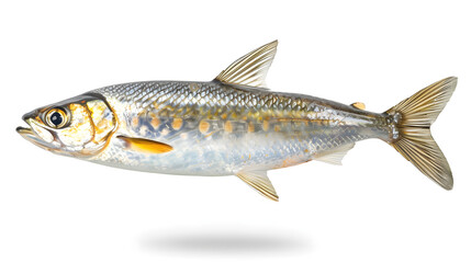 Fototapeta premium Herring Fish Isolated on Solid White Background.