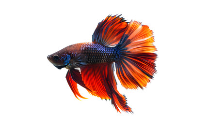 Fototapeta premium Siamese Fighting Fish Isolated on Solid White Background.