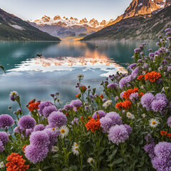 lake and mountains