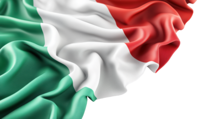 Italian Flag on Transparent Background