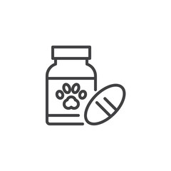 Fototapeta premium Pet Vitamins line icon