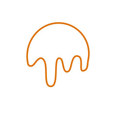 Melted caramel candy dripping down slowly