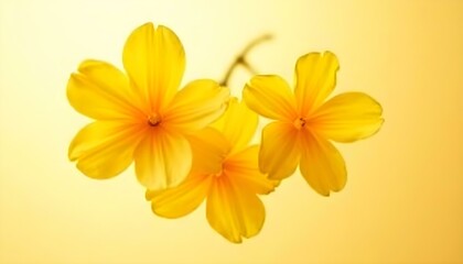 Fototapeta premium yellow flowers on white background
