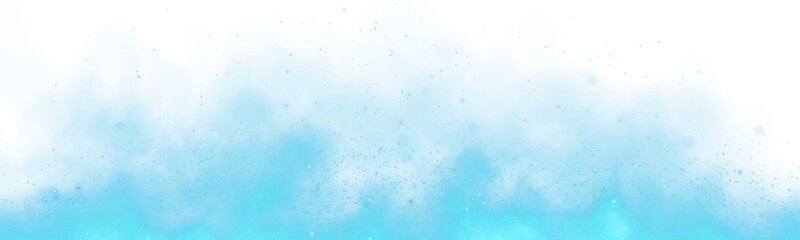 Fantastic blue smoke background. Magic blue smoke with glitter and small particles of twinkling stars. Fog with luminous particles. Blue vapor with stardust. Morning fog over land or water surface, ma