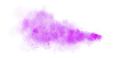 Fototapeta premium Fantastic purple smoke background. Magic purple smoke with glitter and small particles of twinkling stars. Fog with luminous particles. Purple vapor with stardust. Morning fog over land or water surfa