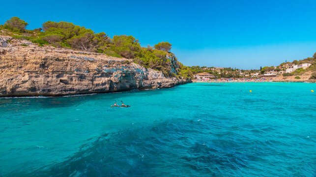 Cala Romantica, Manacor Sea Coast, Mediterranean Sea, Mallorca, Balearic Islands, Spain, Europe