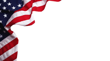 American Flag Corner Frame with White Background