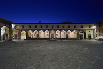 Obraz premium Piazza della Santissima Annunziata at dawn in Florence, Italy 