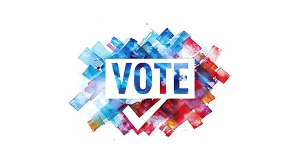 A colorful graphic emphasizing the importance of voting with a checkmark symbol.