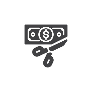 recommend clip art: Scissors cut money vector icon