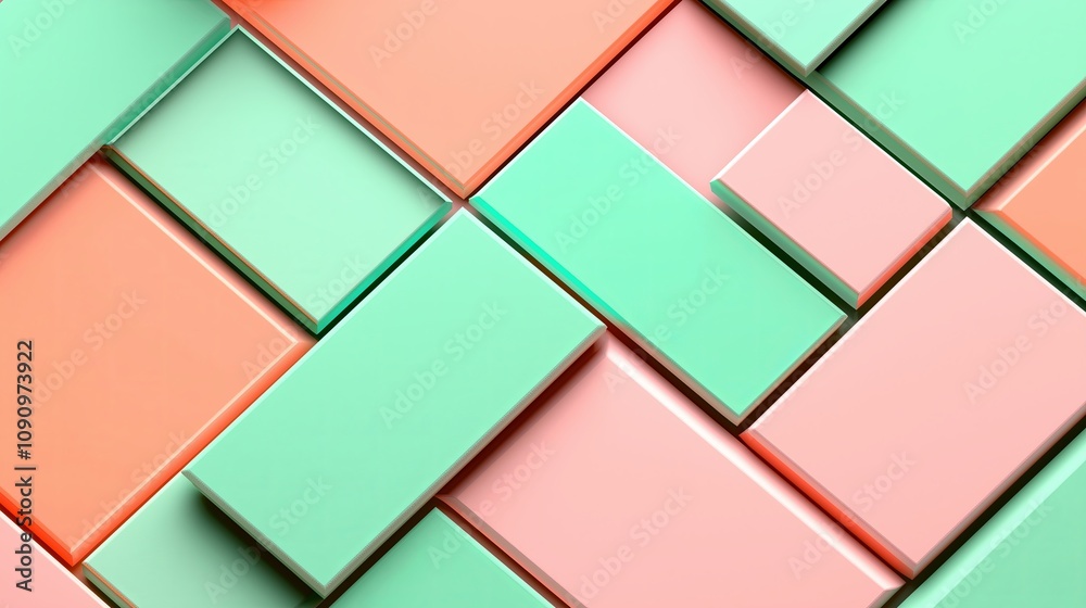 Poster soft minimalist gradient in peach and mint