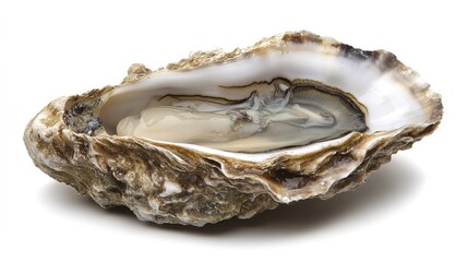 Fresh Oyster on Shell, Close-Up, Natural Seafood Delicacy.