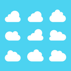 Cloud Icons set. Cloud symbol for web site design, logo, app.