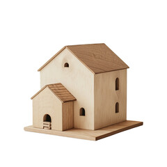 Wooden birdhouse isolated on transparent background