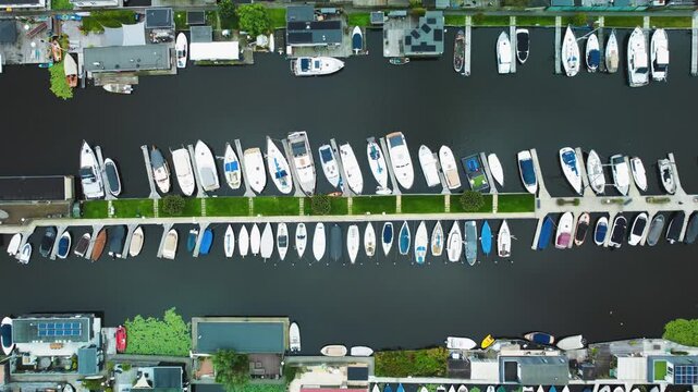 Houses and Boats, Islands and Canals. Scheendijk, Netherlands