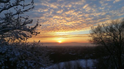  sunrise over a winter landscape