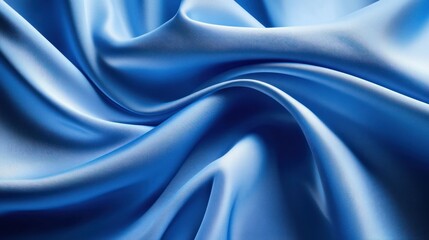Obraz premium Abstract Blue Silk Drape: A Study in Texture and Light
