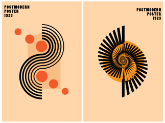 20s minimalistic geometric posters useful for web background, poster art design, hi-tech print, cover artwork