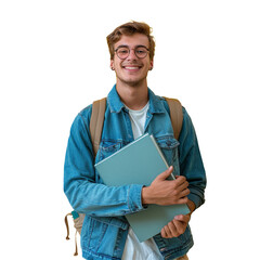PNG Young western man background backpack smiling