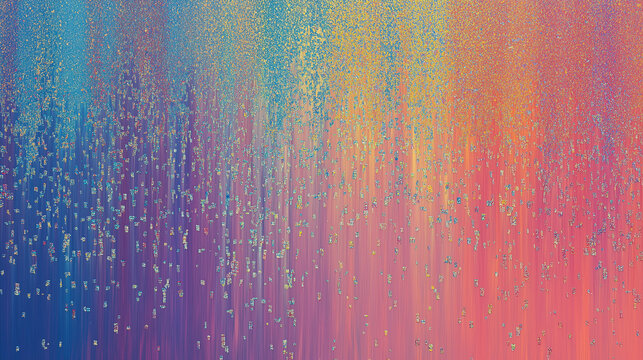 Abstract Pixelated Rainfall Gradient With Vivid Colors