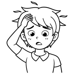 Obraz premium boy with itchy genital illustration