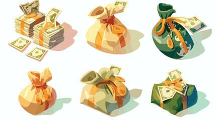 3D Isometric Flat Vector of Money Bag Sack Icon