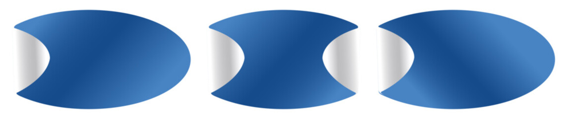 Blue Gradient Oval Sticker Illustration for Winter Sale on White Background