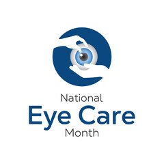Obraz premium National Eye Care Month observed each year during January. Healthcare Medical Awareness concept. Vector template for banner,greeting card,poster with background.